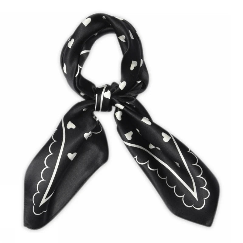 Love silk scarf - black